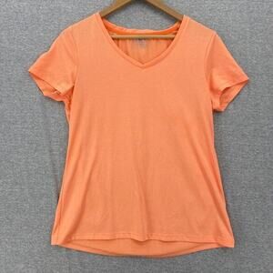 Layer 8 Shirt Womens Large Orange Short Sleeve Performance Qwick Dri Tee